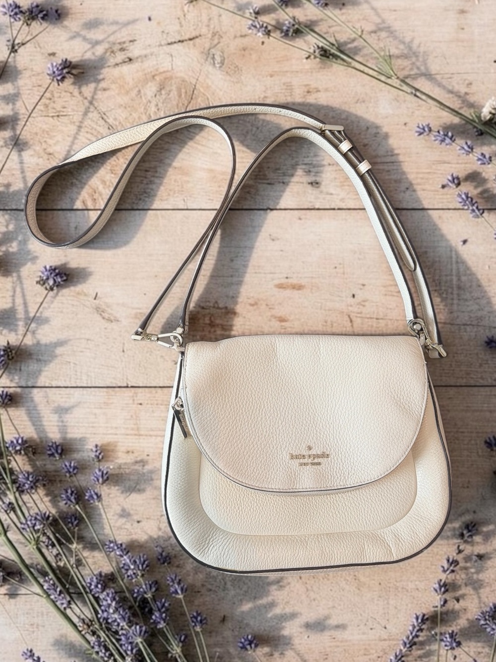 kate spade ♠️ Cream Leather Crossbody Bag